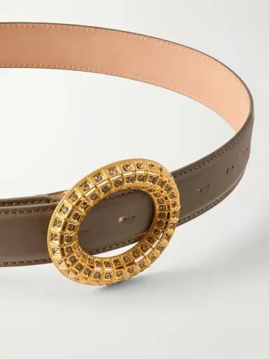 Sonia Petroff Lobster Vibe Gold-tone, Leather And Crystal Belt | Thumbnail 3