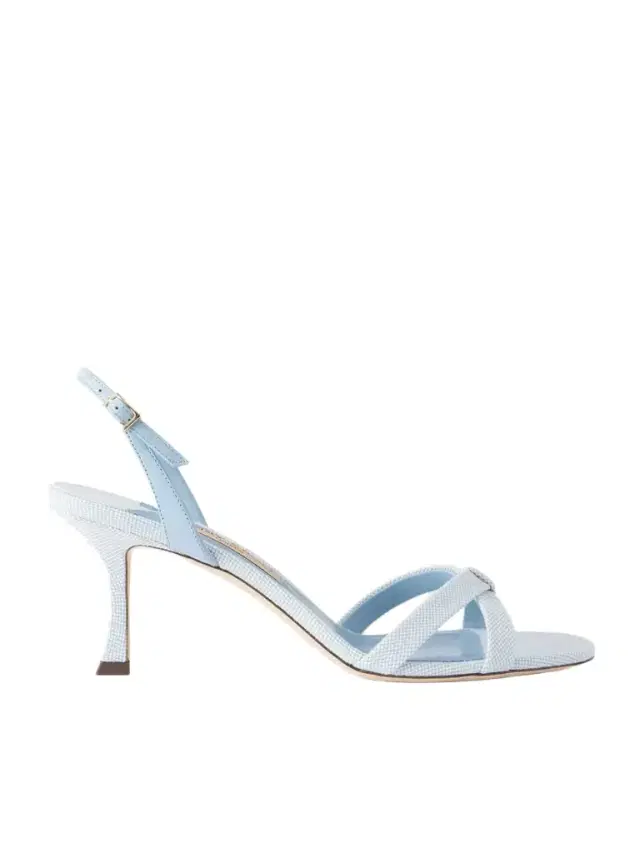 Jimmy Choo Elsy 70 Leather-trimmed Canvas Slingback Sandals