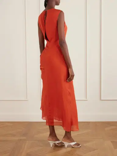 LIBEROWE Enya Gathered Silk-chiffon Midi Dress | Thumbnail 3 LIBEROWE Enya Gathered Silk-chiffon Midi Dress | Thumbnail 3