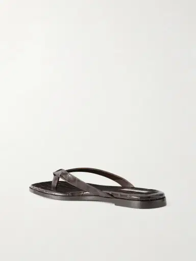 Emme Parsons Meta Croc-effect Leather Flip Flops | Thumbnail 3