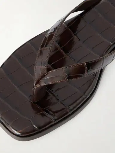 Emme Parsons Meta Croc-effect Leather Flip Flops | Thumbnail 5