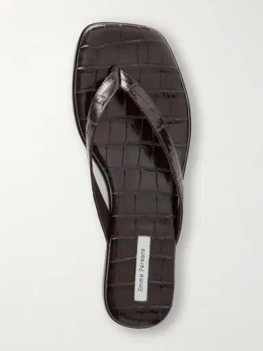 Emme Parsons Meta Croc-effect Leather Flip Flops | Thumbnail 6