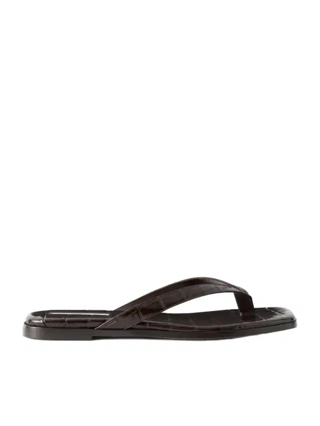 Emme Parsons Meta Croc-effect Leather Flip Flops
