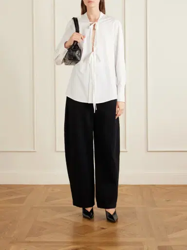 Maison Margiela Tie-detailed Cotton Blouse | Thumbnail 2
