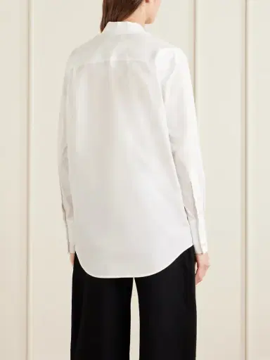 Maison Margiela Tie-detailed Cotton Blouse | Thumbnail 4