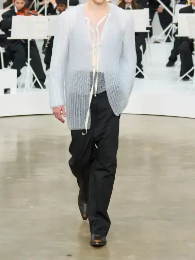 Maison Margiela Tie-detailed Cotton Blouse | Thumbnail 6
