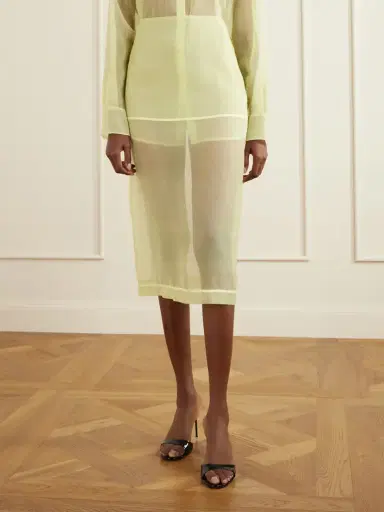 The Frankie Shop Peri Sheer Silk-blend Midi Skirt | Thumbnail 3