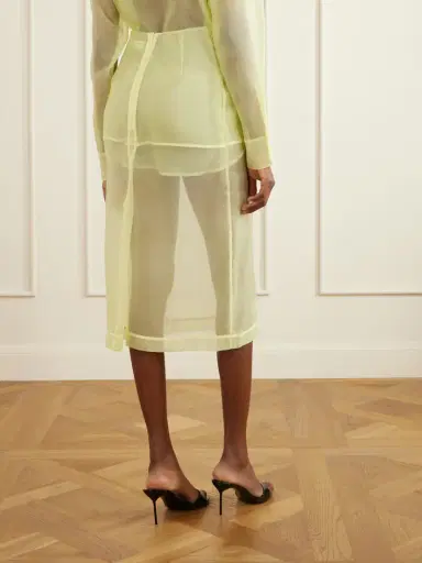 The Frankie Shop Peri Sheer Silk-blend Midi Skirt | Thumbnail 4