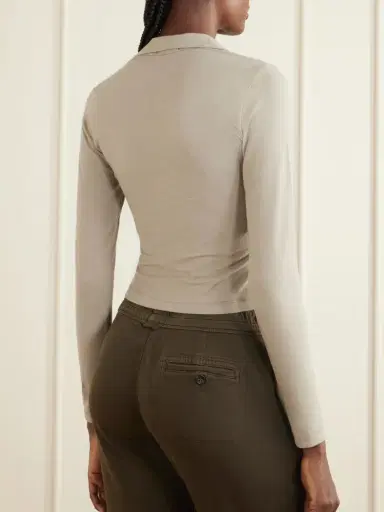 James Perse Cropped Cotton-blend Half-zip Top | Thumbnail 3