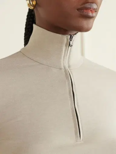 James Perse Cropped Cotton-blend Half-zip Top | Thumbnail 4