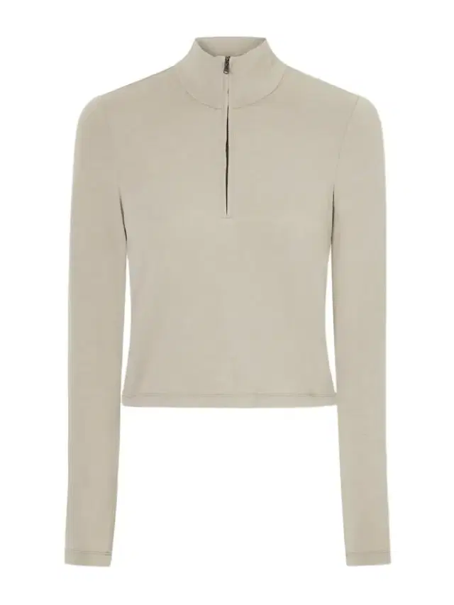 James Perse Cropped Cotton-blend Half-zip Top