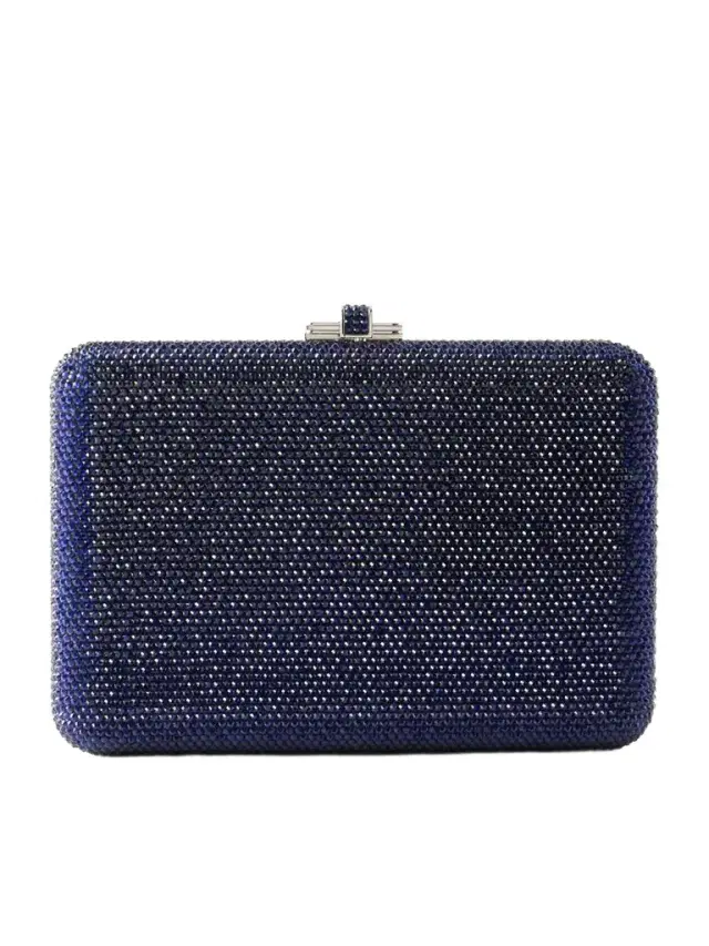 Judith Leiber Couture Slim Slide Crystal-embellished Silver-tone Clutch
