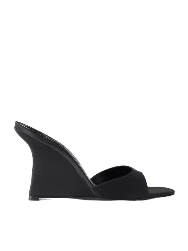 Brigitte Satin Wedge Mules