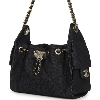 Chanel Chanel Mini 25 Hobo Bag Dark Blue Denim Light Gold Hardware | Thumbnail 5 Chanel Chanel Mini 25 Hobo Bag Dark Blue Denim Light Gold Hardware | Thumbnail 5