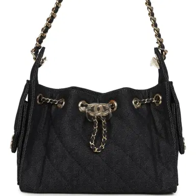 Chanel Chanel Mini 25 Hobo Bag Dark Blue Denim Light Gold Hardware | Thumbnail 1 Chanel Chanel Mini 25 Hobo Bag Dark Blue Denim Light Gold Hardware | Thumbnail 1