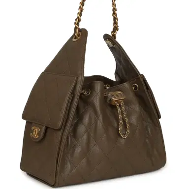 Chanel Chanel Small 25 Hobo Bag Dark Khaki Caviar Antique Gold Hardware | Thumbnail 2 Chanel Chanel Small 25 Hobo Bag Dark Khaki Caviar Antique Gold Hardware | Thumbnail 2