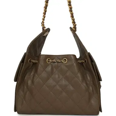 Chanel Chanel Small 25 Hobo Bag Dark Khaki Caviar Antique Gold Hardware | Thumbnail 4 Chanel Chanel Small 25 Hobo Bag Dark Khaki Caviar Antique Gold Hardware | Thumbnail 4