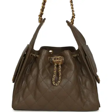 Chanel Chanel Small 25 Hobo Bag Dark Khaki Caviar Antique Gold Hardware | Thumbnail 1 Chanel Chanel Small 25 Hobo Bag Dark Khaki Caviar Antique Gold Hardware | Thumbnail 1