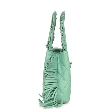 Chanel Chanel Small Fringe Kelly Green Lambskin Gold Hardware | Thumbnail 3 Chanel Chanel Small Fringe Kelly Green Lambskin Gold Hardware | Thumbnail 3