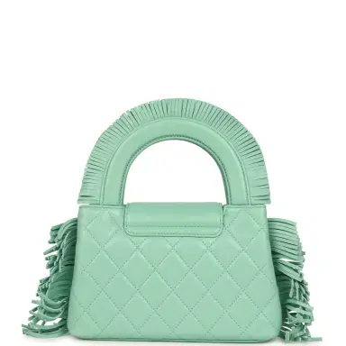 Chanel Chanel Small Fringe Kelly Green Lambskin Gold Hardware | Thumbnail 4 Chanel Chanel Small Fringe Kelly Green Lambskin Gold Hardware | Thumbnail 4