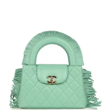 Chanel Chanel Small Fringe Kelly Green Lambskin Gold Hardware | Thumbnail 1 Chanel Chanel Small Fringe Kelly Green Lambskin Gold Hardware | Thumbnail 1