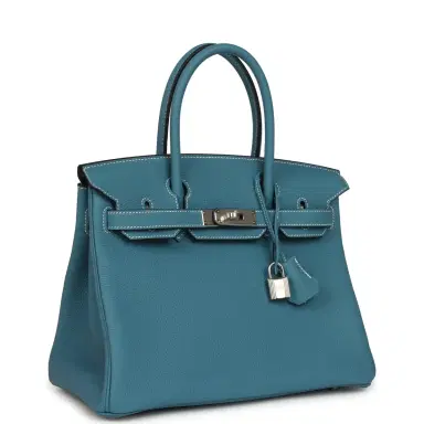 HERMÈS Hermes Birkin 30 Blue Jean Togo Palladium Hardware | Thumbnail 2 HERMÈS Hermes Birkin 30 Blue Jean Togo Palladium Hardware | Thumbnail 2