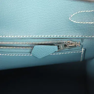 HERMÈS Hermes Birkin 30 Blue Jean Togo Palladium Hardware | Thumbnail 9 HERMÈS Hermes Birkin 30 Blue Jean Togo Palladium Hardware | Thumbnail 9