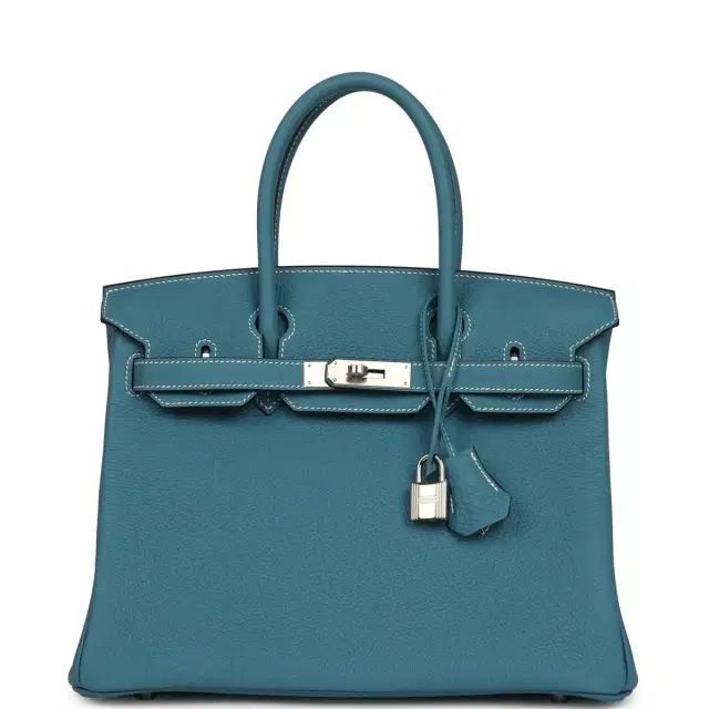 hermes Hermes Birkin 30 Blue Jean Togo Palladium Hardware