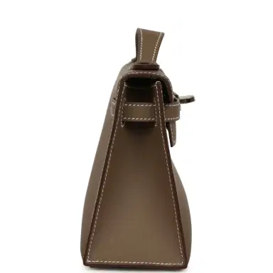 HERMÈS Hermes Kelly Pochette Etoupe Swift Palladium Hardware | Thumbnail 3 HERMÈS Hermes Kelly Pochette Etoupe Swift Palladium Hardware | Thumbnail 3