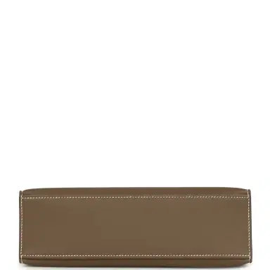 HERMÈS Hermes Kelly Pochette Etoupe Swift Palladium Hardware | Thumbnail 6 HERMÈS Hermes Kelly Pochette Etoupe Swift Palladium Hardware | Thumbnail 6
