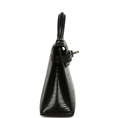 HERMÈS Hermes Kelly Sellier 20 Black Shiny Lizard Palladium Hardware | Thumbnail 3 HERMÈS Hermes Kelly Sellier 20 Black Shiny Lizard Palladium Hardware | Thumbnail 3