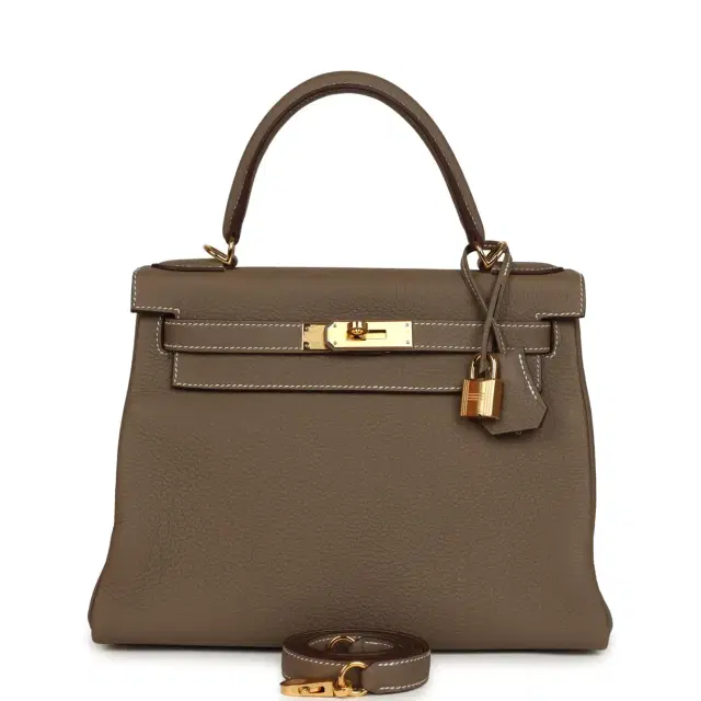 hermes Pre-owned Hermes Kelly Retourne 28 Etoupe Togo Gold Hardware