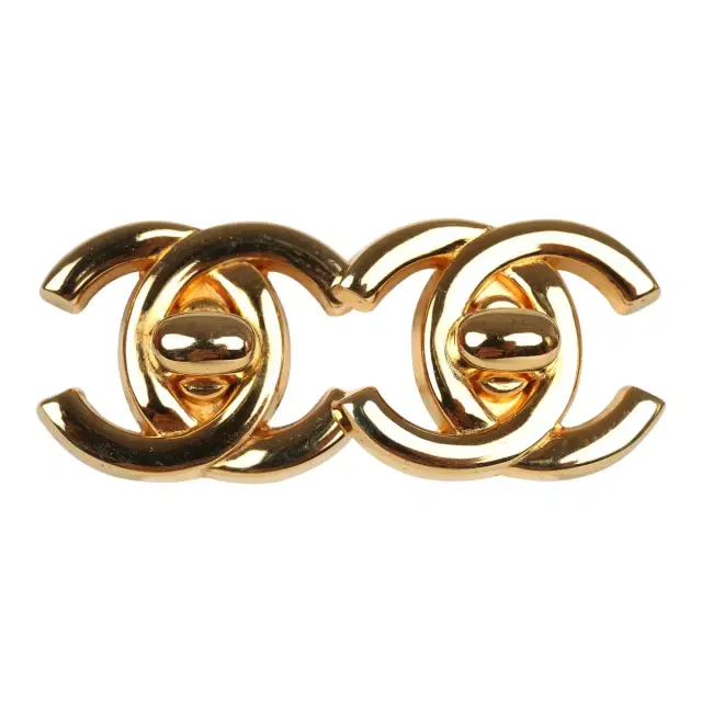 Chanel Vintage Chanel 24K Gold Plated Small CC Turnlock Earrings