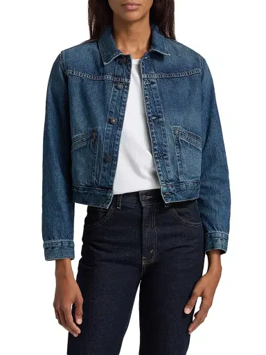 Nili Lotan Women's Carly Denim Jacket - Simon Wash - Size XL | Thumbnail 3