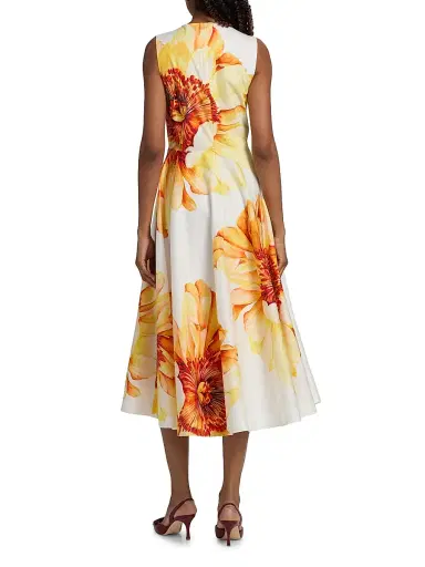Elie Tahari Women's The Ines Spring Meadow Cotton Midi-Dress - Spring Meadow - Size 14 | Thumbnail 5