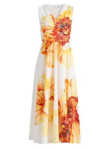 Elie Tahari Women's The Ines Spring Meadow Cotton Midi-Dress - Spring Meadow - Size 14 | Thumbnail 1