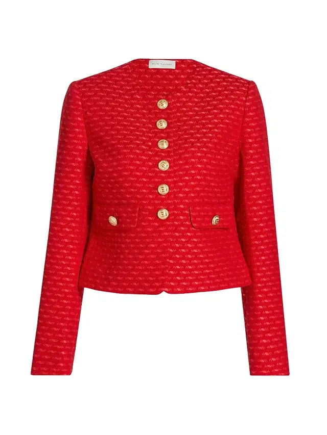 Elie Tahari Women's The Marlena Woven Jacket - Poppy Glow