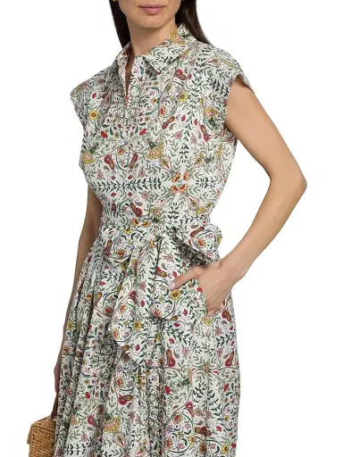 Elie Tahari Women's The Fran Folk Floral Shirtdress | Thumbnail 6