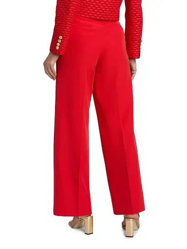 Elie Tahari Women's The Julia Pleated Wide-Leg Trousers - Poppy Glow | Thumbnail 5