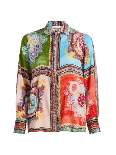 Elie Tahari Women's The Johanna Kaleidoscope Printed Silk-Blend Blouse - Kaleidoscope - Size XL | Thumbnail 1 Elie Tahari Women's The Johanna Kaleidoscope Printed Silk-Blend Blouse - Kaleidoscope - Size XL | Thumbnail 1