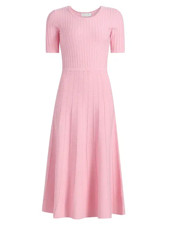 Elie Tahari Women's The Carla Pointelle-Knit Sweaterdress - Rose Veil