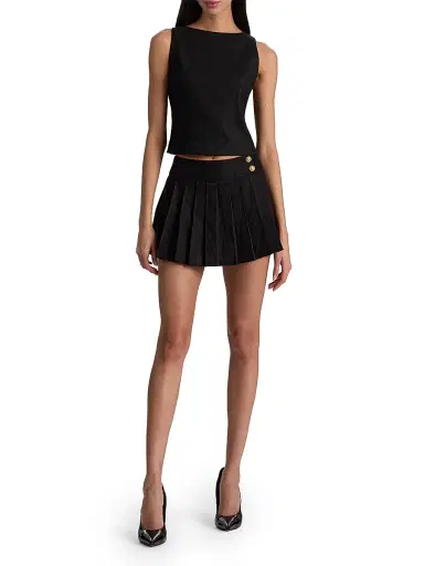 Alice + Olivia Women's Noah Pleated Skort - Black - Size 14 | Thumbnail 2 Alice + Olivia Women's Noah Pleated Skort - Black - Size 14 | Thumbnail 2