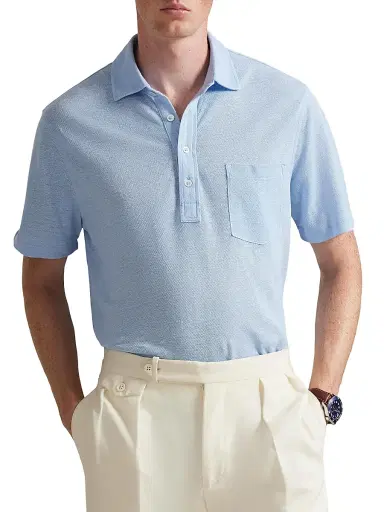 Polo Ralph Lauren Men's Short Sleeve Linen Pique Polo Shirt | Thumbnail 3