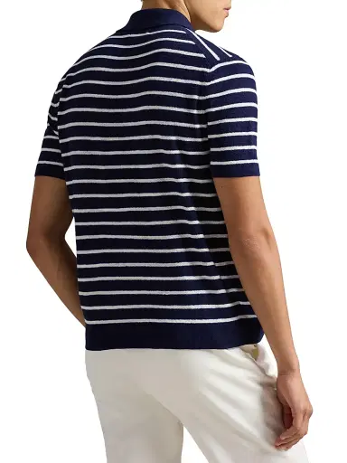 Polo Ralph Lauren Men's Striped Cotton-Linen Short-Sleeve Polo Sweater | Thumbnail 5