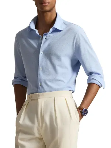 Polo Ralph Lauren Men's Lux Micro Pique-Knit Cotton Shirt | Thumbnail 3