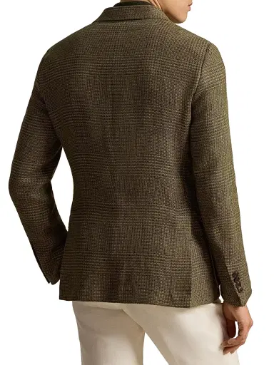 Polo Ralph Lauren Men's Glen Checked Linen-Blend Blazer | Thumbnail 4