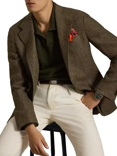 Polo Ralph Lauren Men's Glen Checked Linen-Blend Blazer | Thumbnail 5