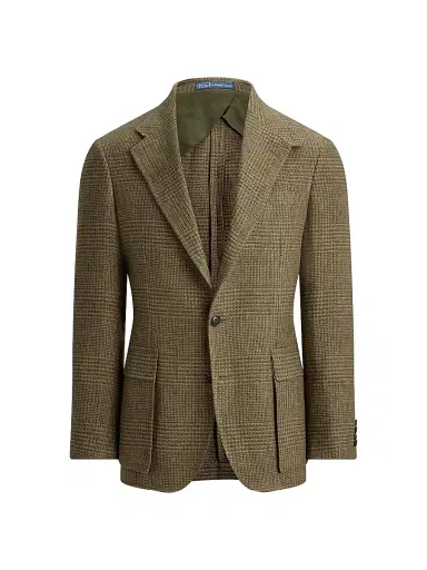 Polo Ralph Lauren Men's Glen Checked Linen-Blend Blazer | Thumbnail 1
