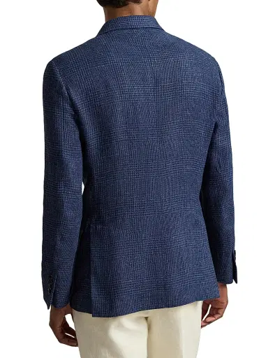 Polo Ralph Lauren Men's Glen Checked Linen Single-Breasted Blazer | Thumbnail 4 Polo Ralph Lauren Men's Glen Checked Linen Single-Breasted Blazer | Thumbnail 4