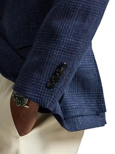 Polo Ralph Lauren Men's Glen Checked Linen Single-Breasted Blazer | Thumbnail 7 Polo Ralph Lauren Men's Glen Checked Linen Single-Breasted Blazer | Thumbnail 7